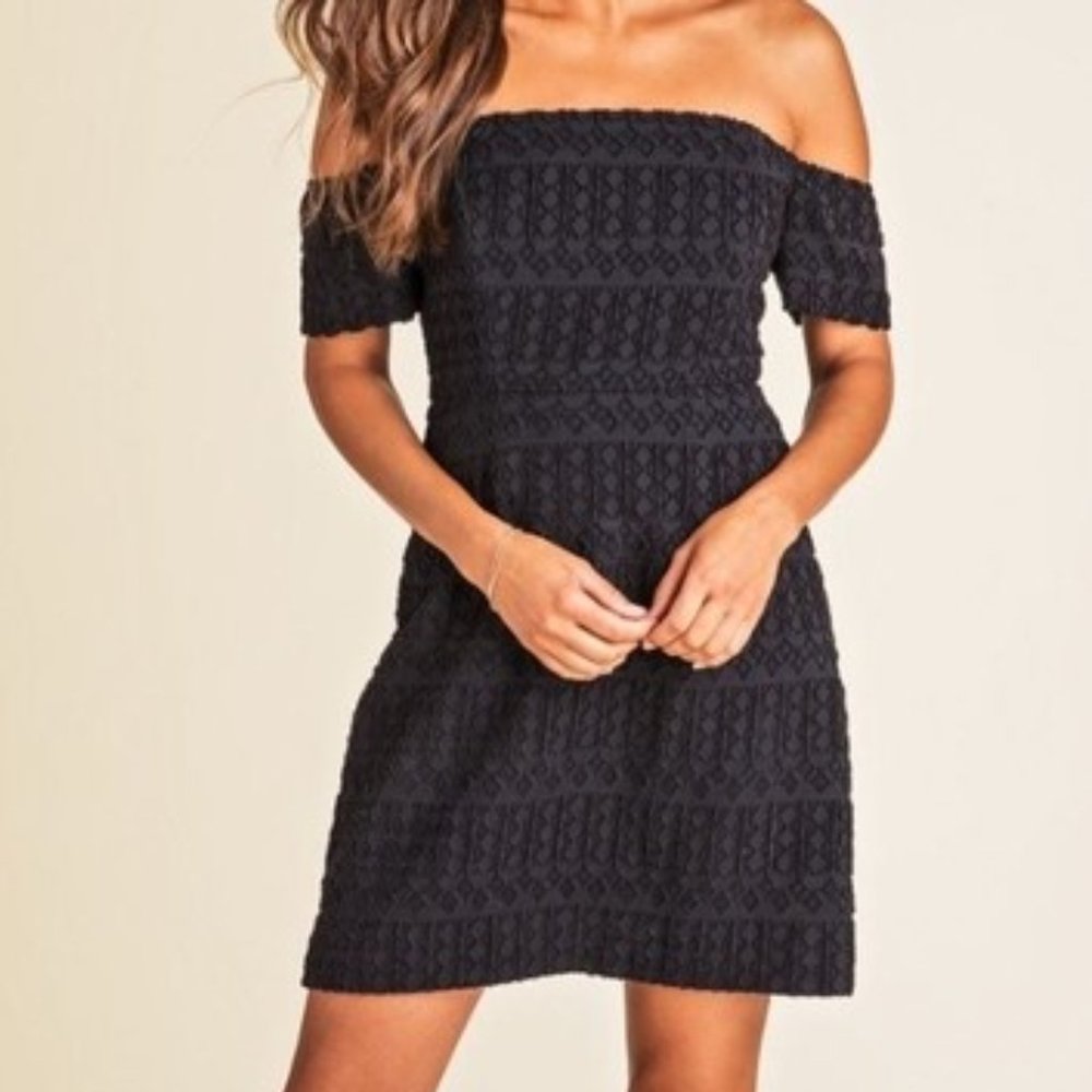 NWT Vineyard Vines Off the Shoulder Black Dress 16